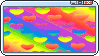 A stamp of a browser tab with rainbow hearts in it